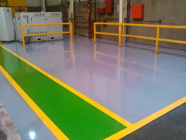 Industrial Epoxy Floor System With 5S Walkways