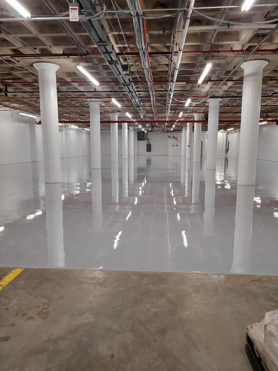 Uni-Cote epoxy top coat installed in a pharmaceutical warehouse