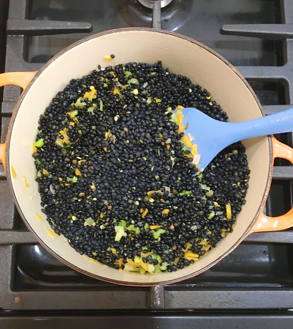 lentilles beluga, or little black lentils