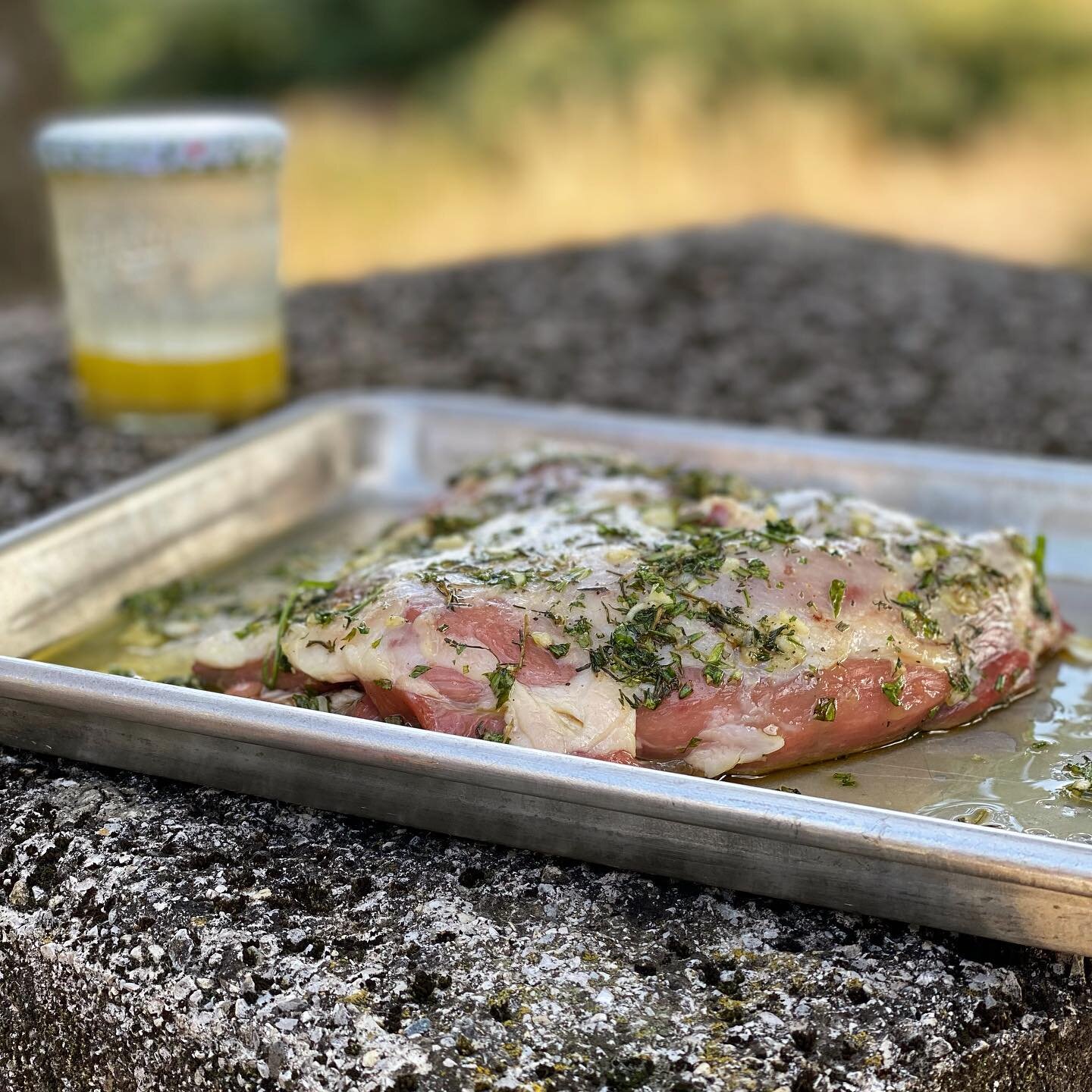 Marinating a lovely leg of Sisteron lamb. 
#sisteronlamb #legoflamb #agneaudesisteron #whatsfordinner #cookinginprovence