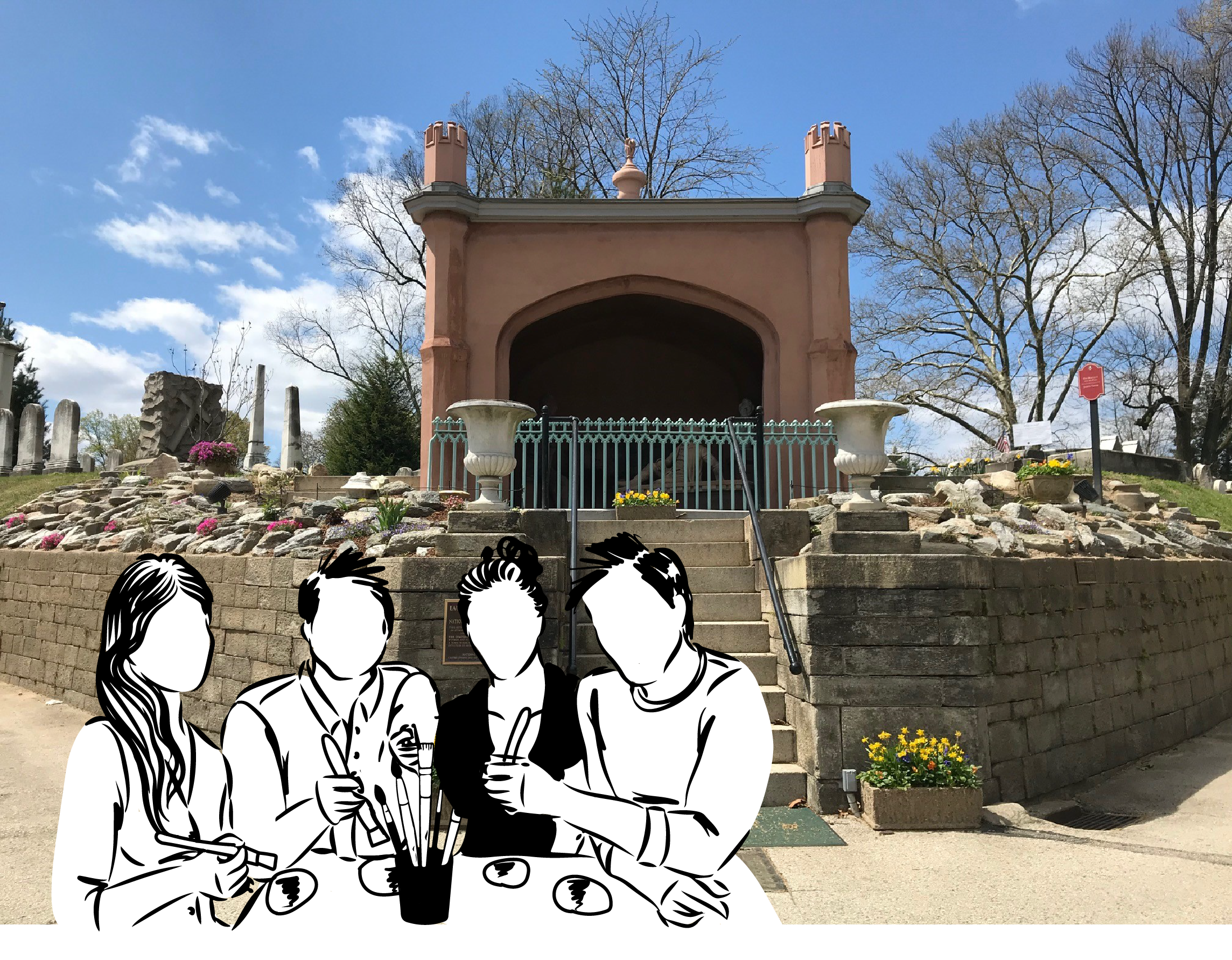 The field trip ends with an art activity to bring the students together where they can talk about their day at Laurel Hill.