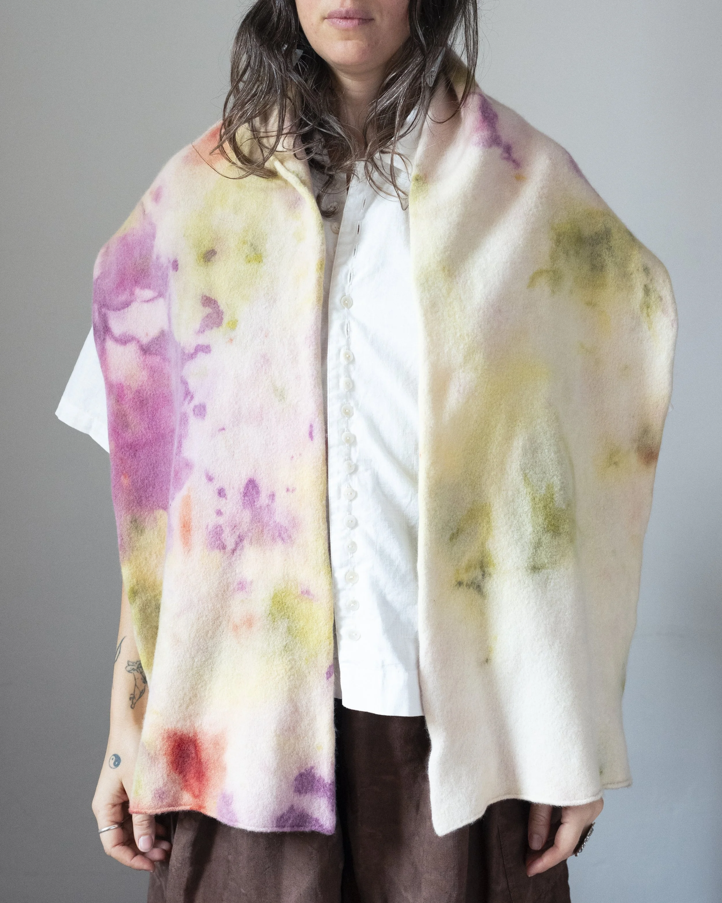 FELTED  BIG SCARF - ICE DYED 2