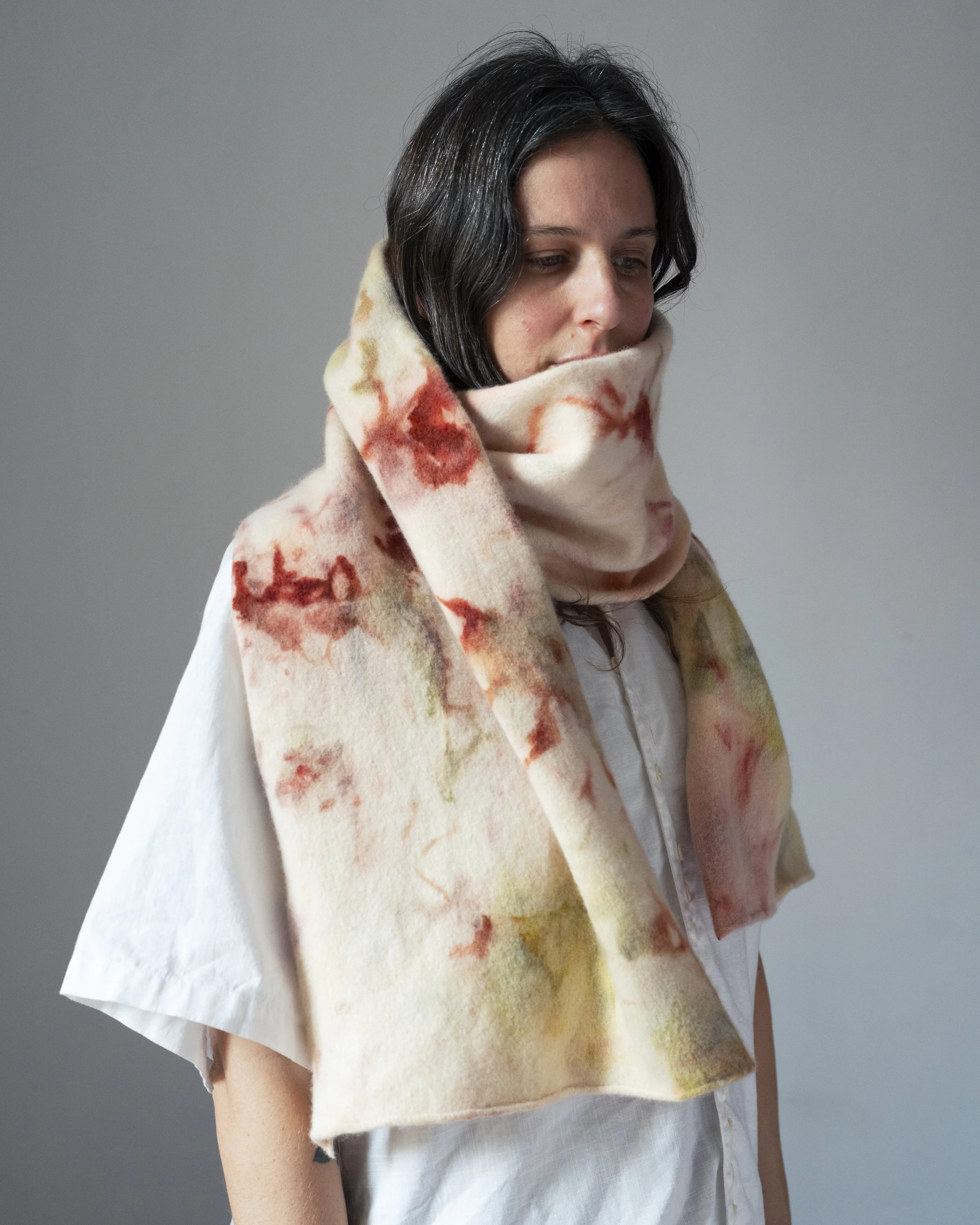 FELTED  BIG SCARF - ICE DYED 11