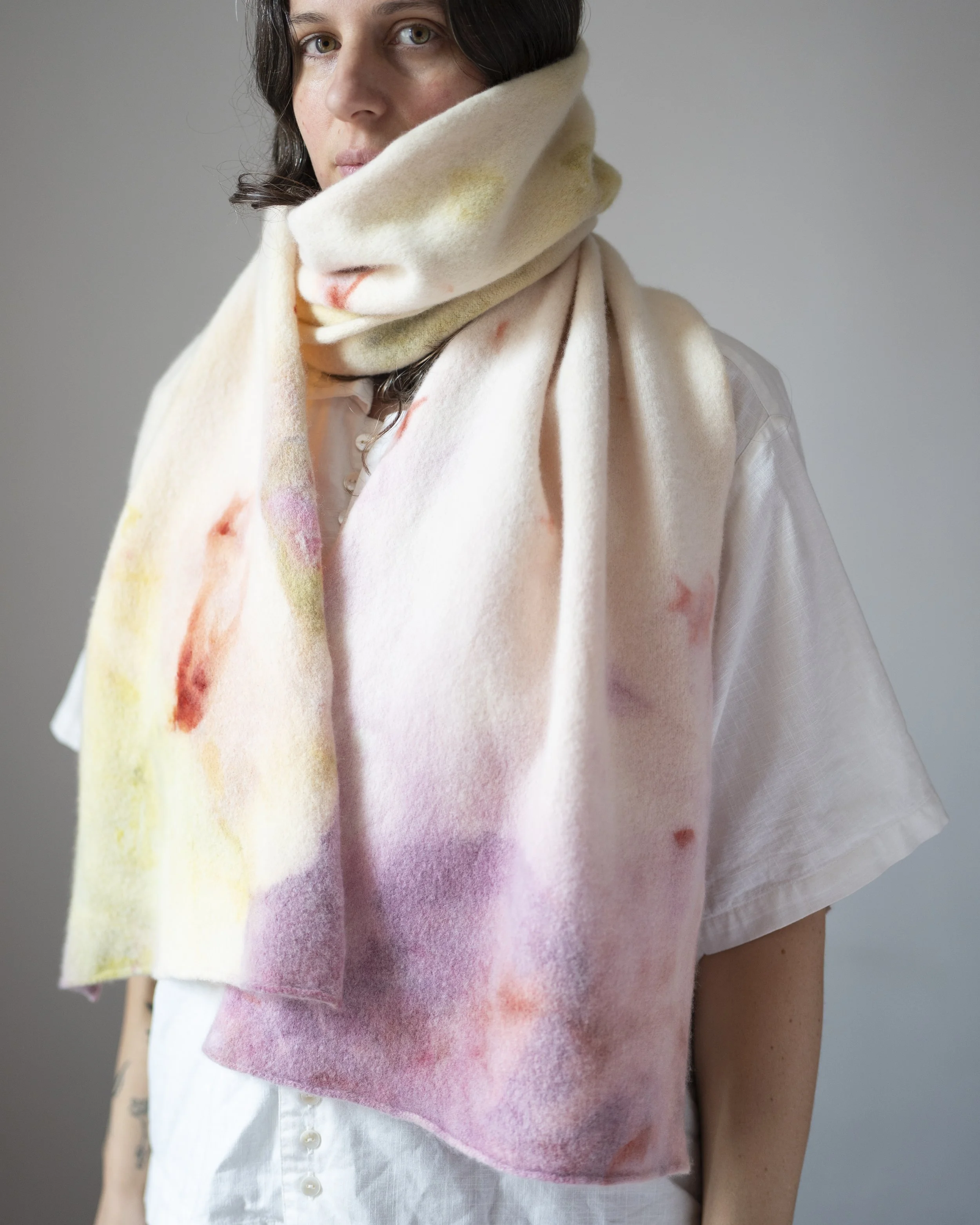 FELTED  BIG SCARF - ICE DYED 6