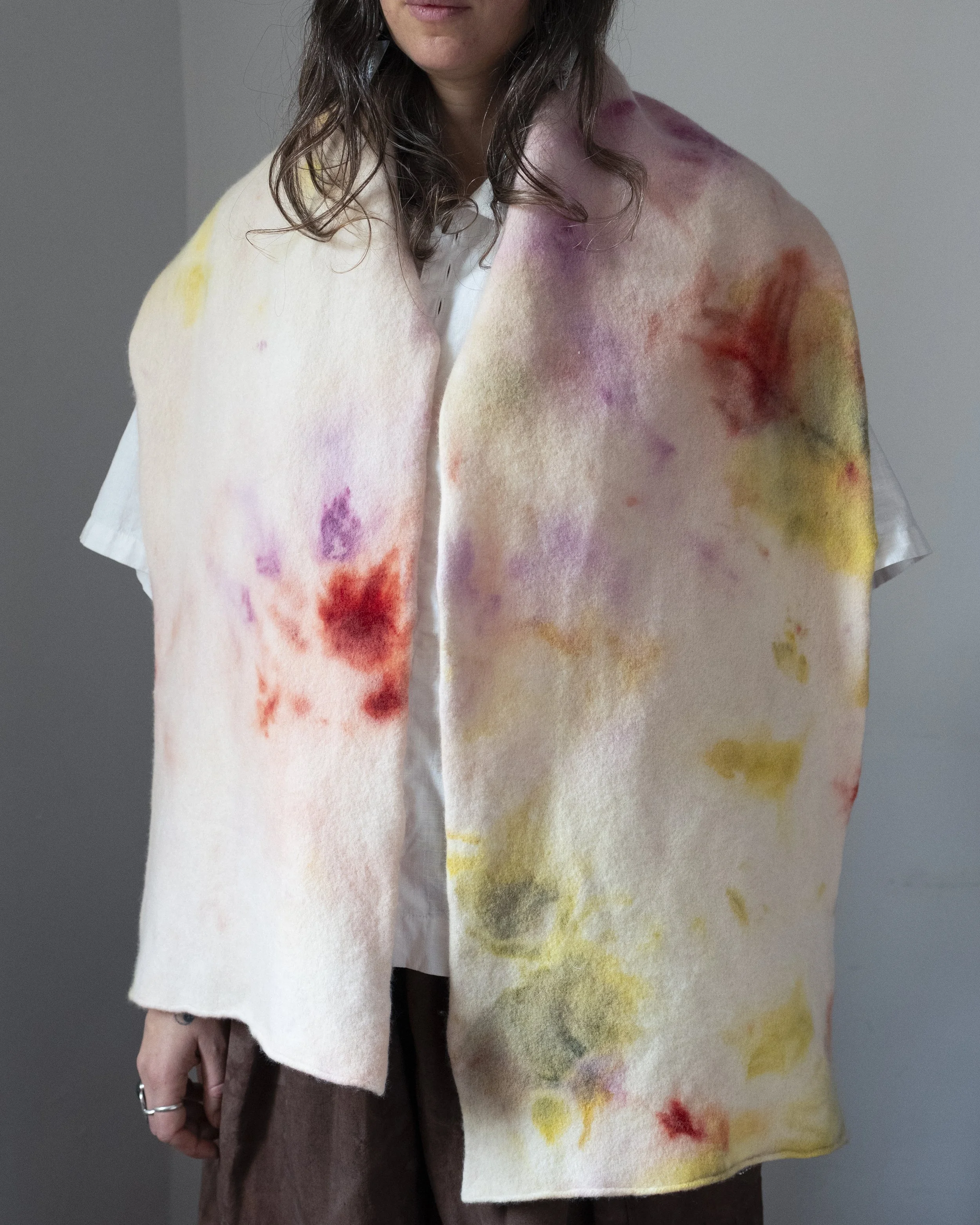 FELTED  BIG SCARF - ICE DYED 5