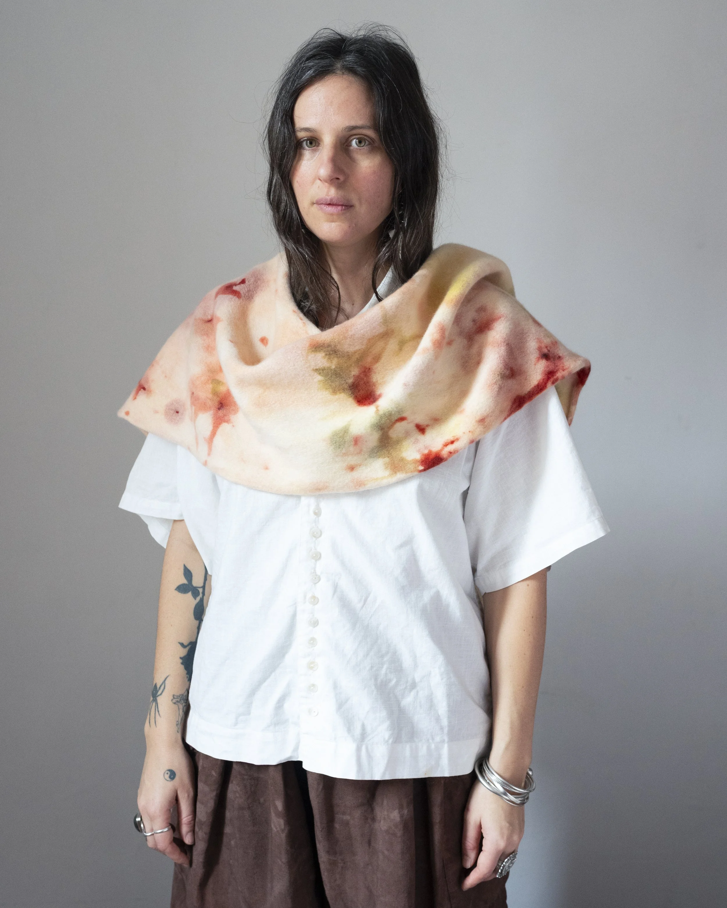FELTED  BIG SCARF - ICE DYED 10