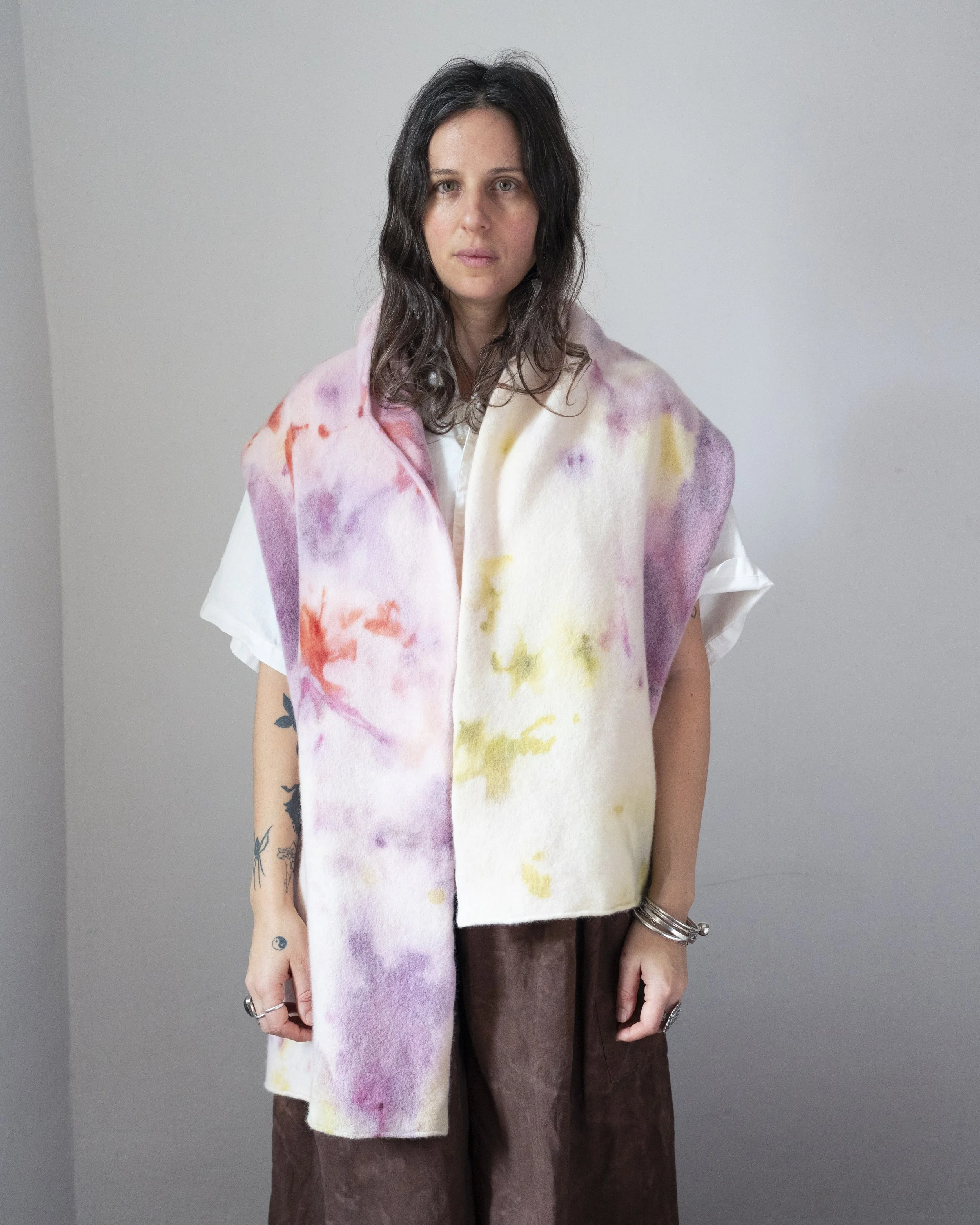 FELTED  BIG SCARF - ICE DYED 4