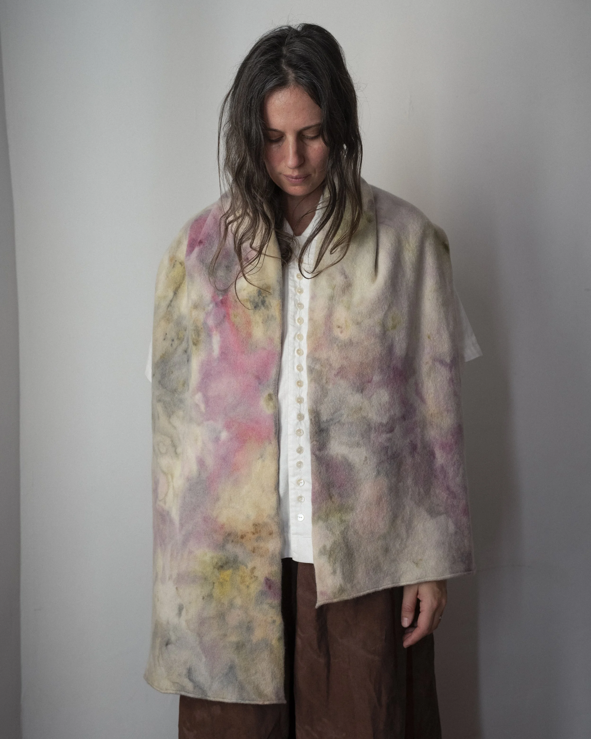 FELTED  BIG SCARF - ICE DYED 4