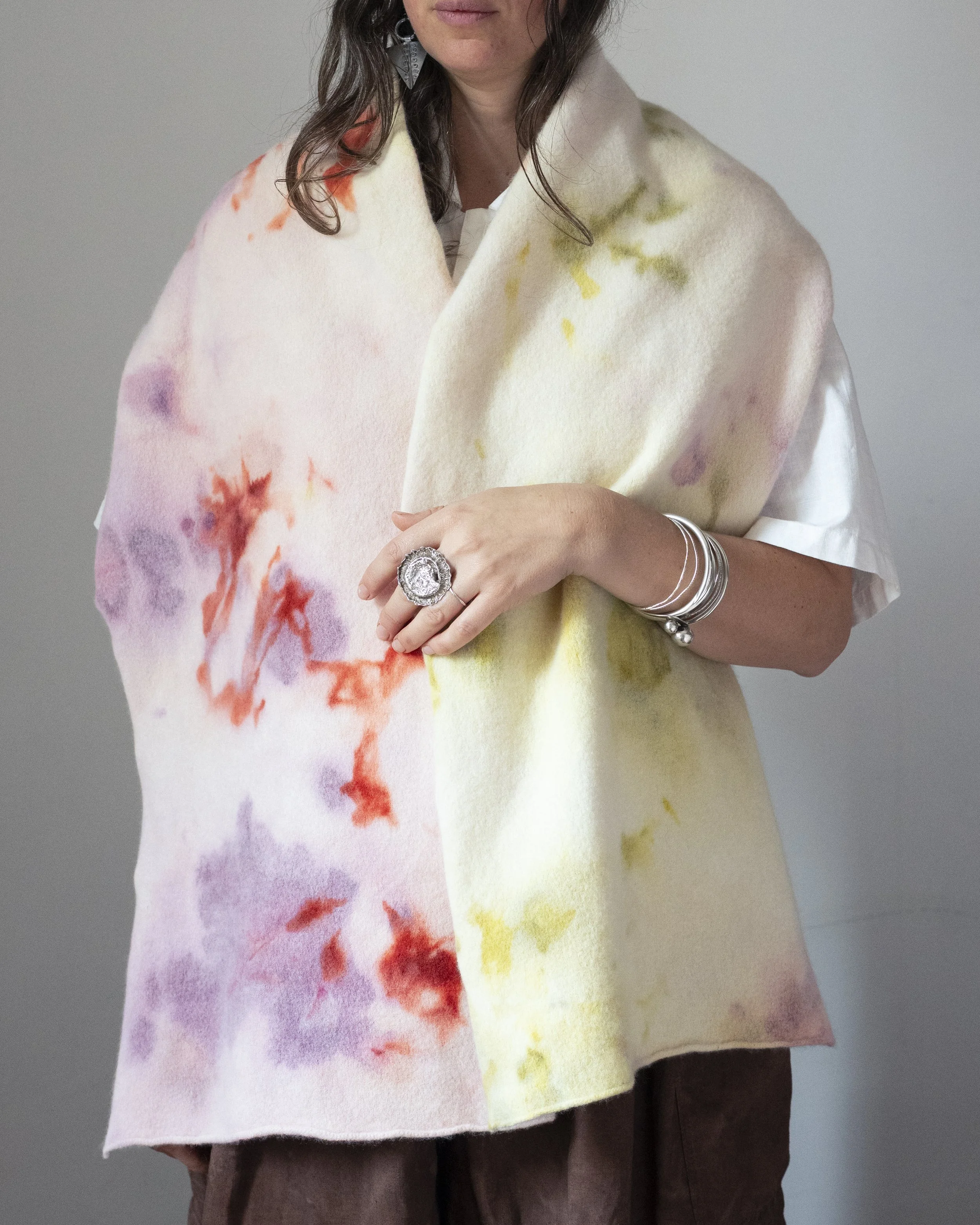 FELTED  BIG SCARF - ICE DYED 8