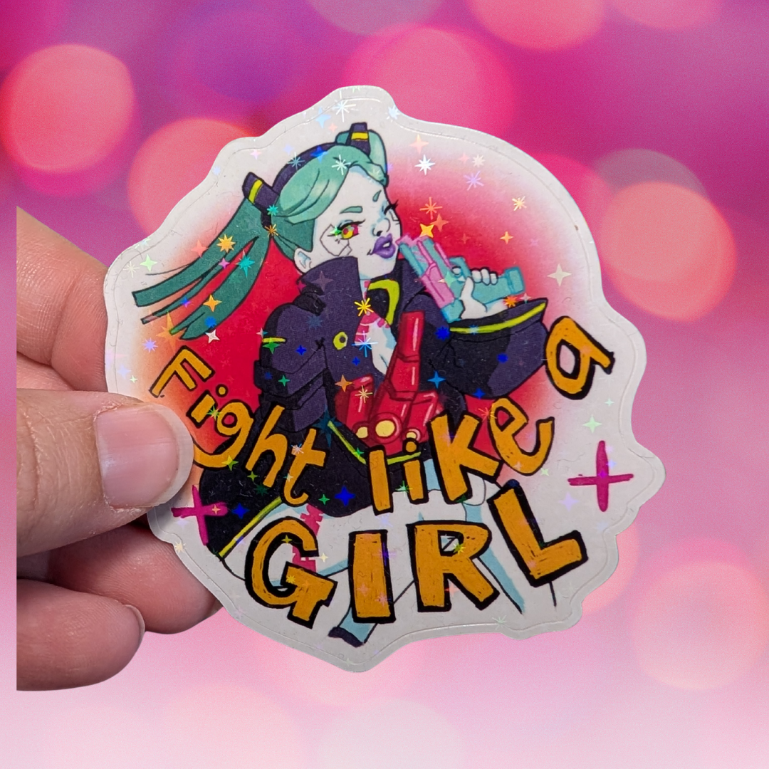 Holo Becca "Fight Like a Girl" Sticker