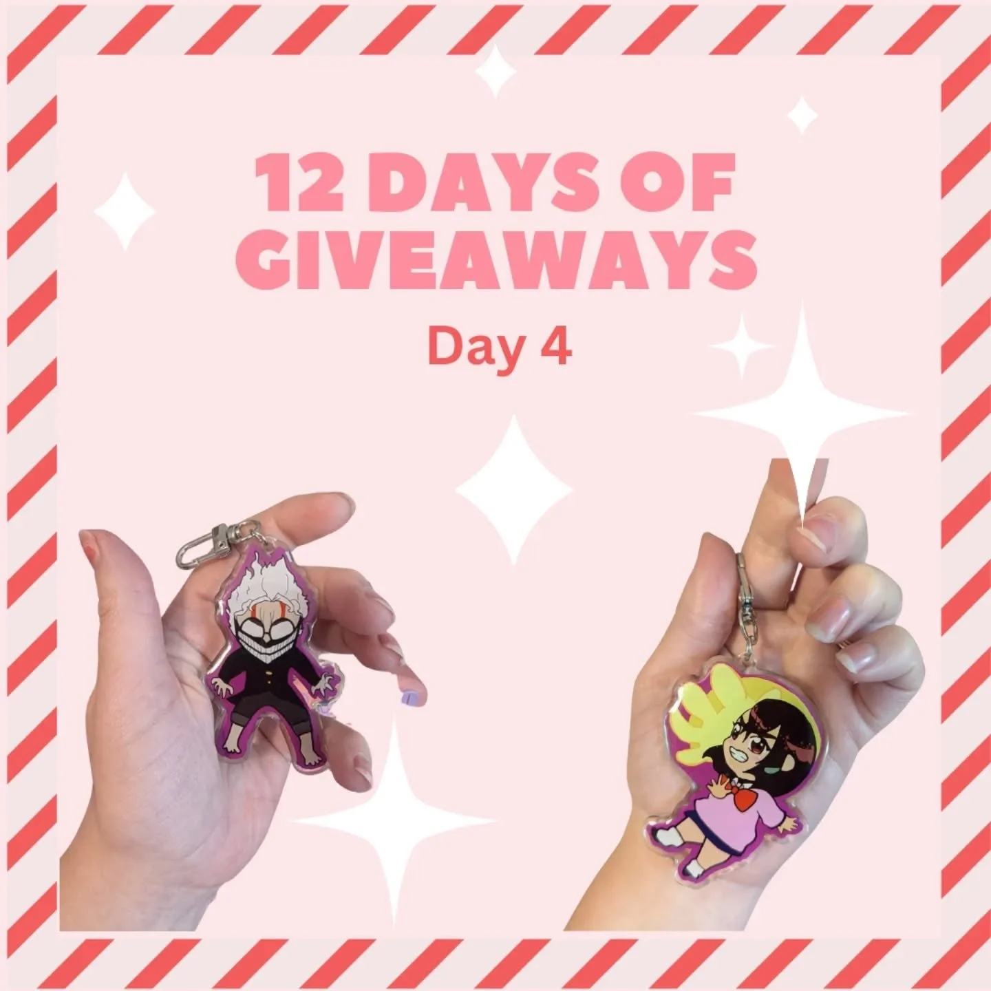 👽Dandadancember👽
Today's giveaway prize is ONE of my two double-sided, Dandadan keychains ❤️ You can choose either Momo or Okarun!
How to Enter:
🛸Follow this account
🛸Like this post
🛸Tag three friends and comment which keychain you would want!