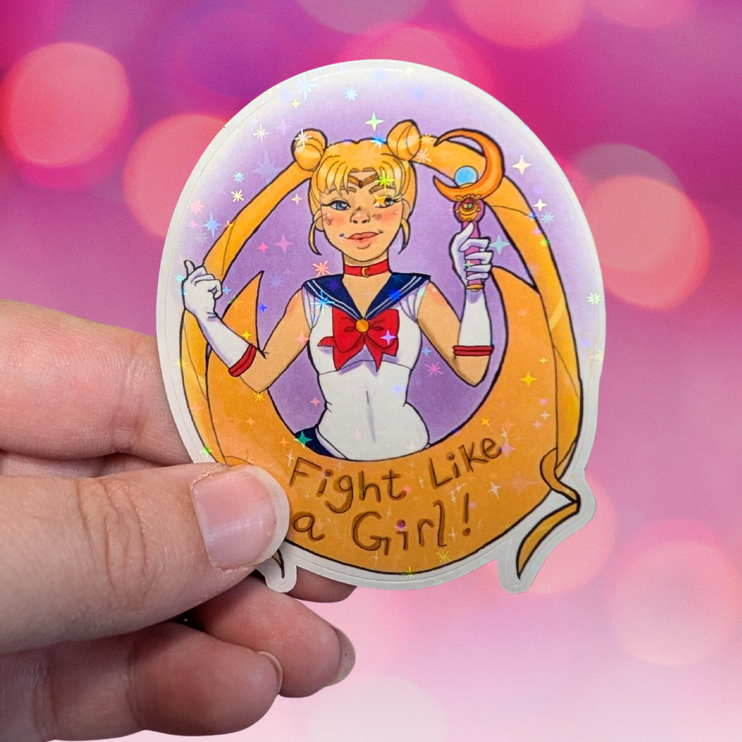 Fight like a Girl Starry Holo Sticker