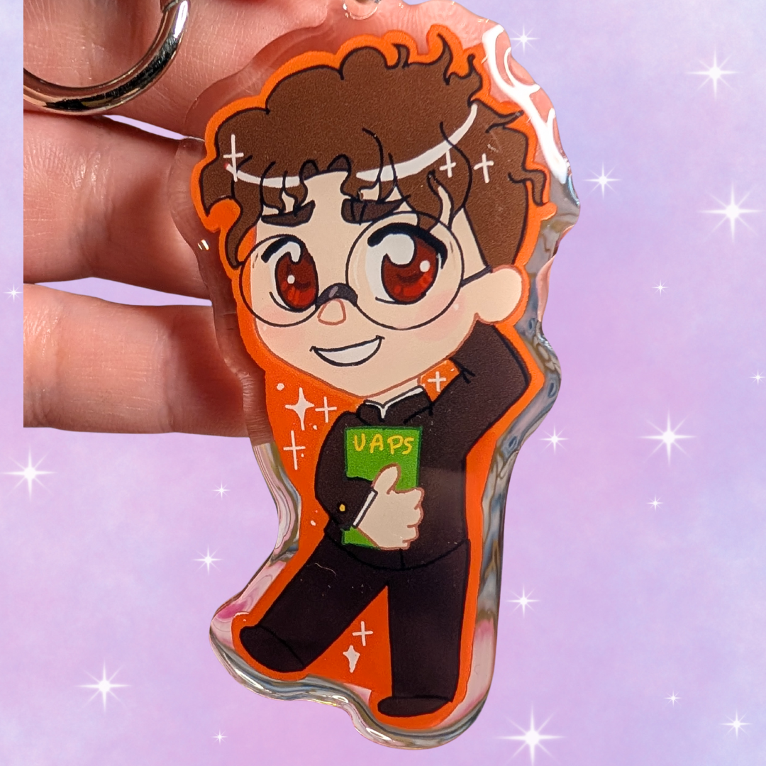 Okarun Double-Sided Keychain V.2