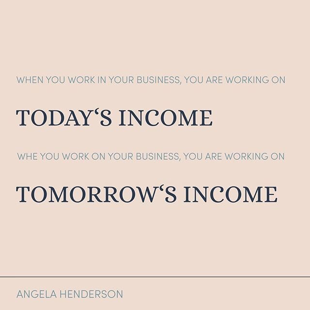 This was an AHA moment for us last month during @angelahendersonconsulting webinar in our SMC Club. 🙌🏽⁣
⁣
It is so easy for so many of us to get caught up in completing our daily to-do&rsquo;s, and forget to take the time to really invest in our bu