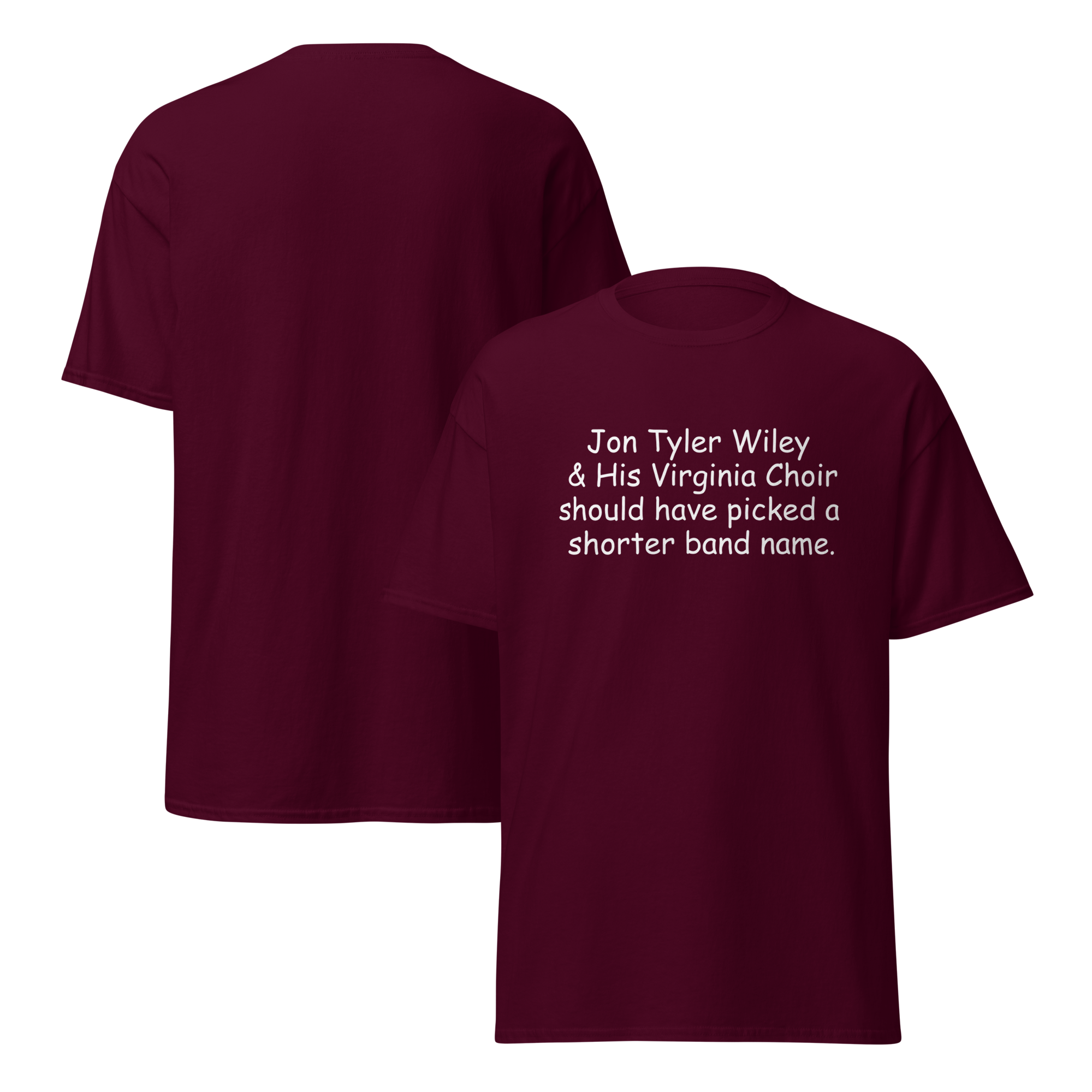 unisex-classic-tee-maroon-front-and-back-68195bc208357.png