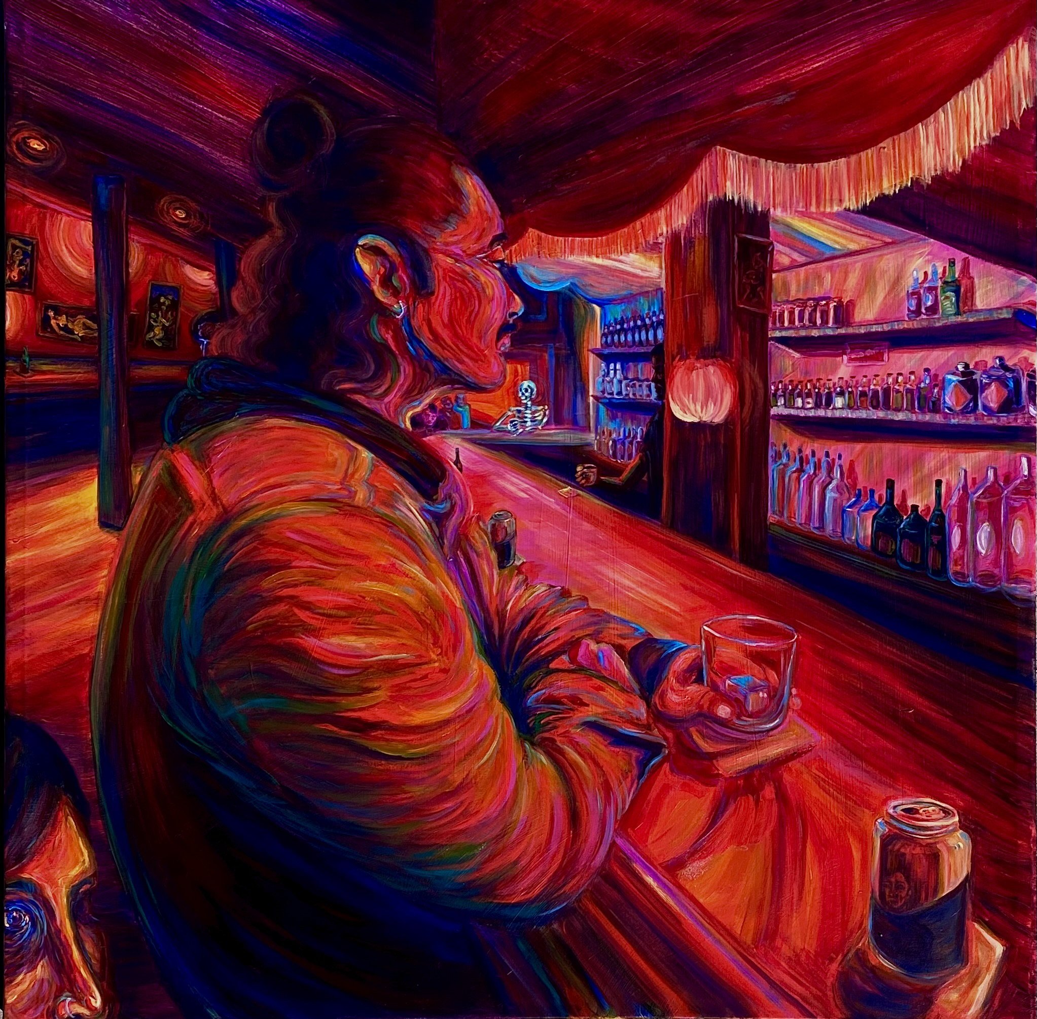 CellarDwellerWithCarlos 3 x3ft. Acrylic on canvas. Plumlee - Spencer Plumlee.jpg