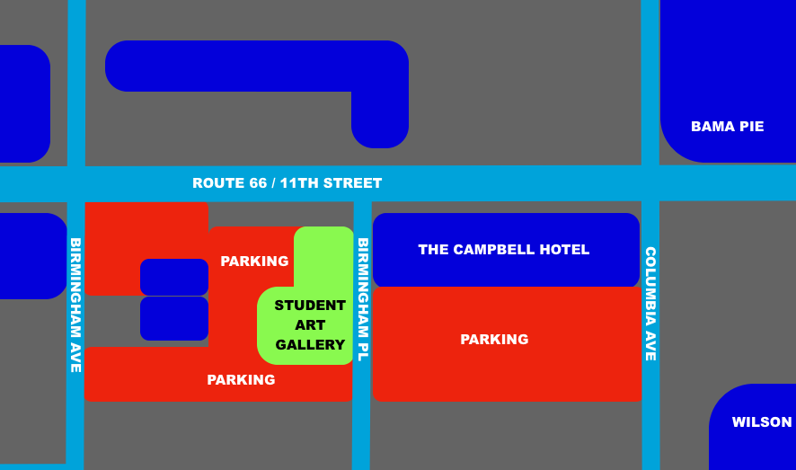 Map of Parking for Student Art Gallery