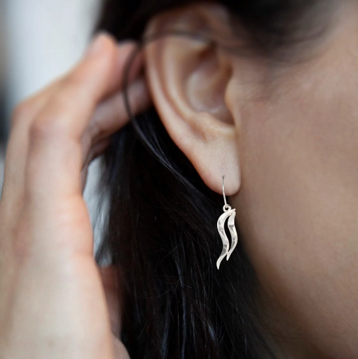 Four Strand 'Waimakariri' River Earrings in Silver