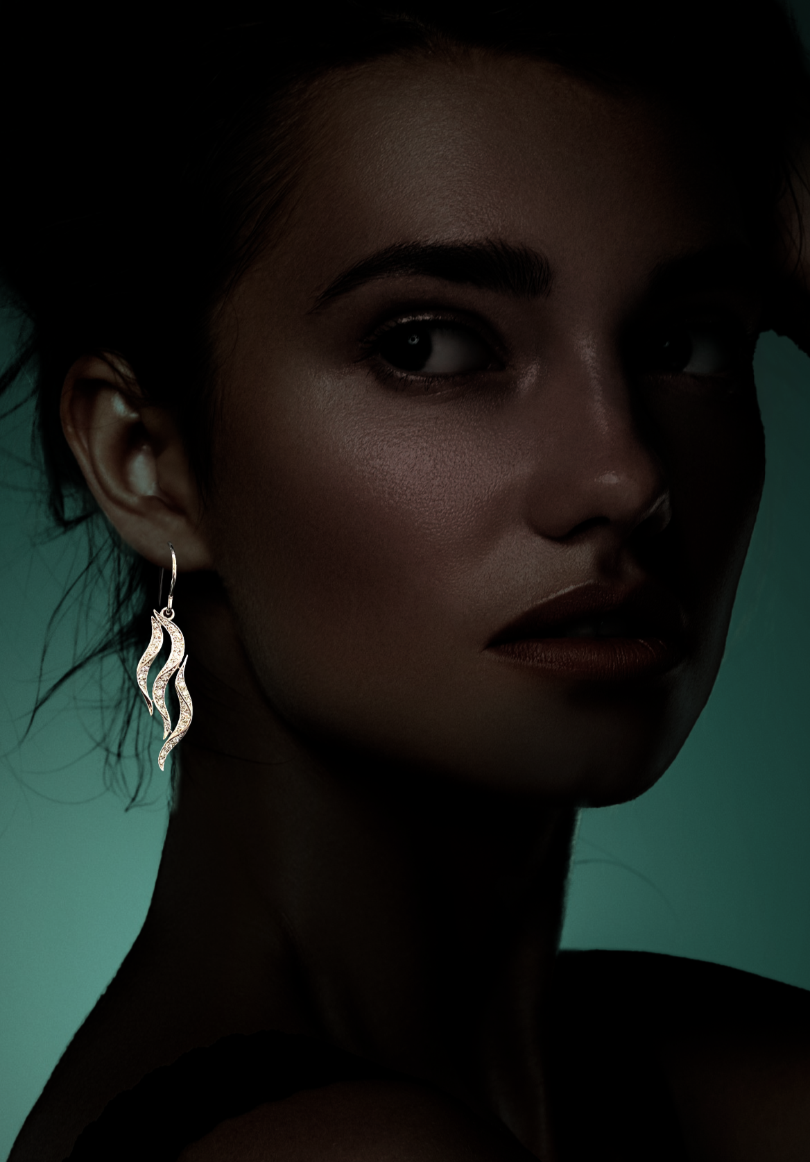 Six Strand River Earrings in Platinum
