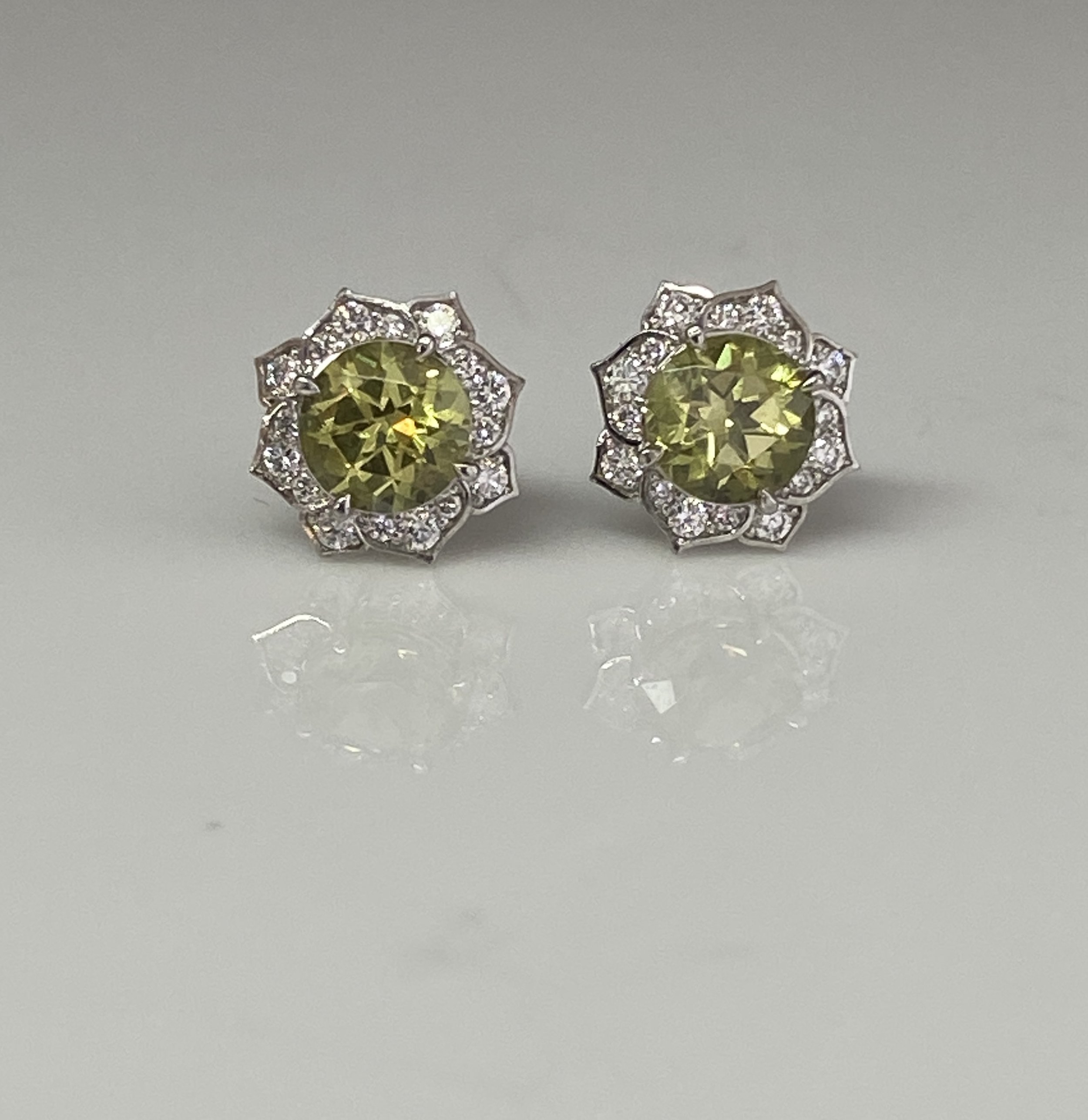 Green Garnet Studs