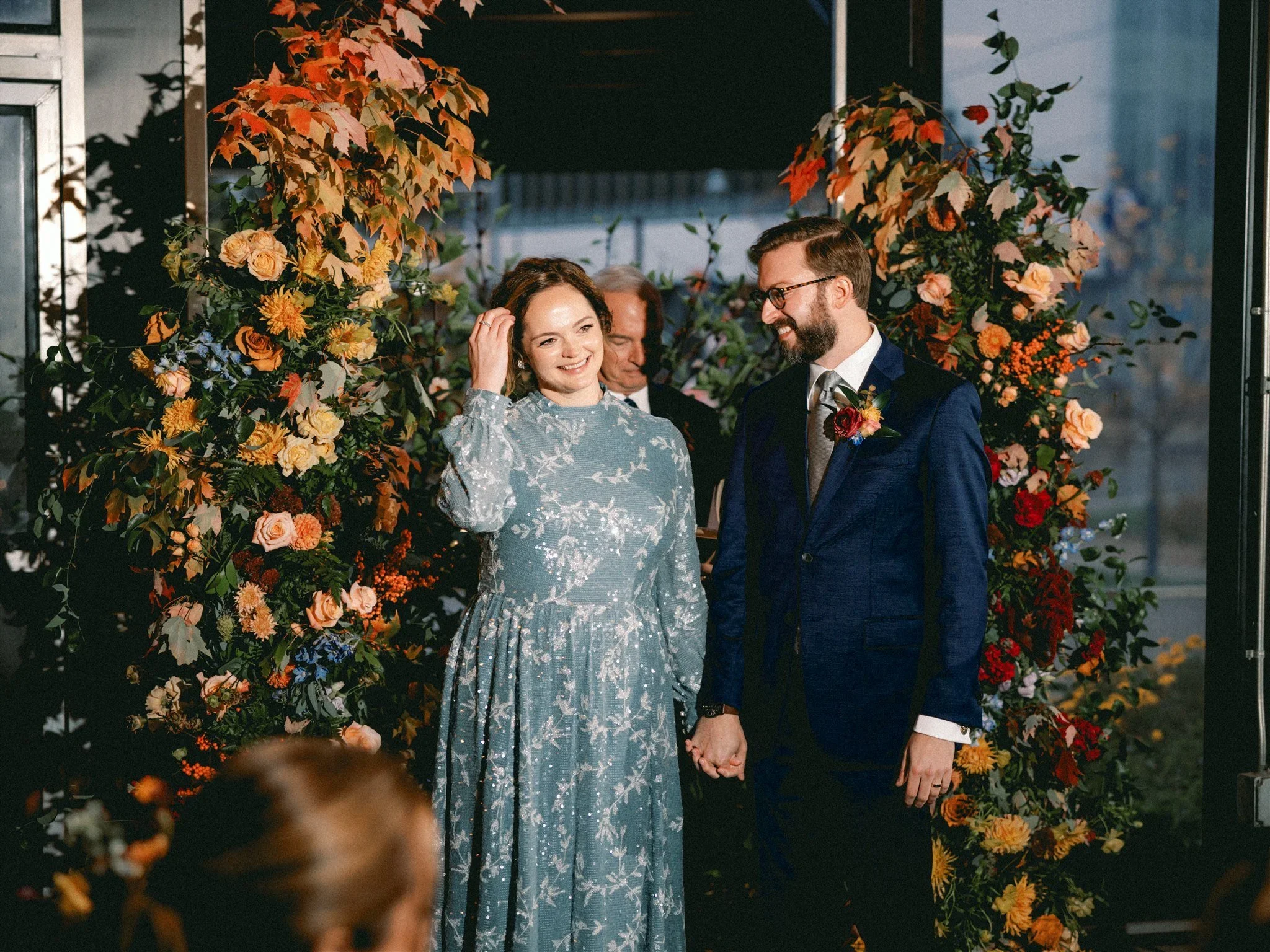 Dorothy Louise Photography // Broken flower arch and groom boutonniere by Wild Ginger Weddings