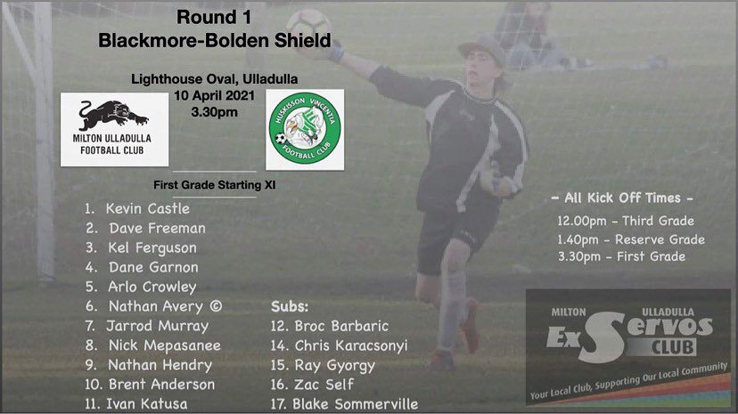 Game day is here! Our new look Senior Men kick off their season with all three grades taking on Huskisson Vincentia FC.
Check out of starting XI for first grade below and make sure you come on up to cheer the boys on! Today is set to be a cracker ⚽️