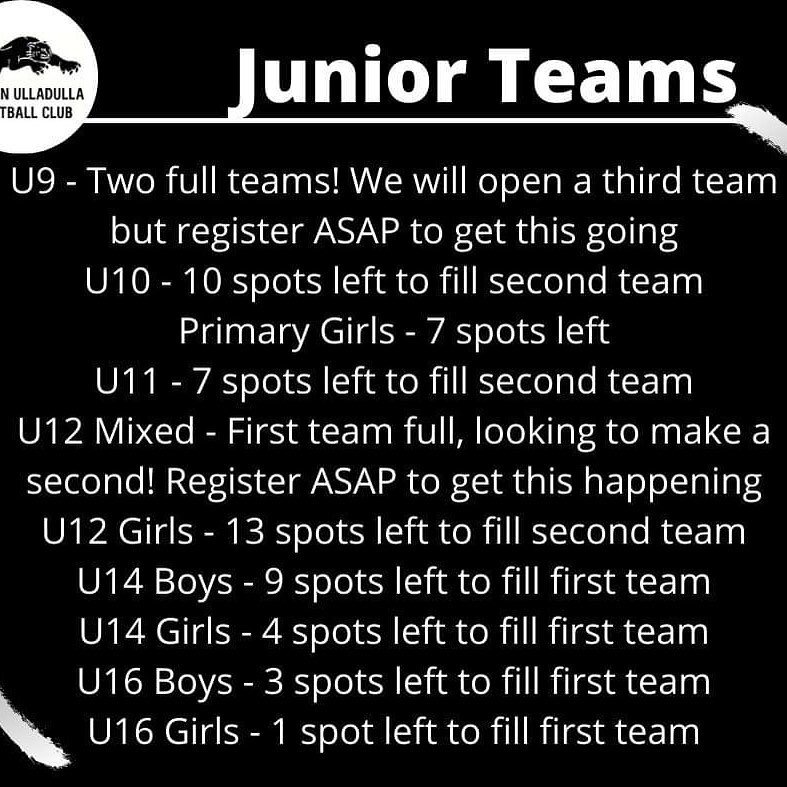 Not many spots left! Be sure to register to secure your position in a team ⚽️