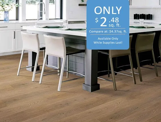 Hampton Villa Revwood Laminate with Attached Pad — Dockside Oak $2.48/sq. ft.
