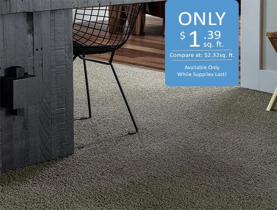 No Frills Stretch In Cut Pile Multi-Tone Carpet Deal - $1.39/sq ft