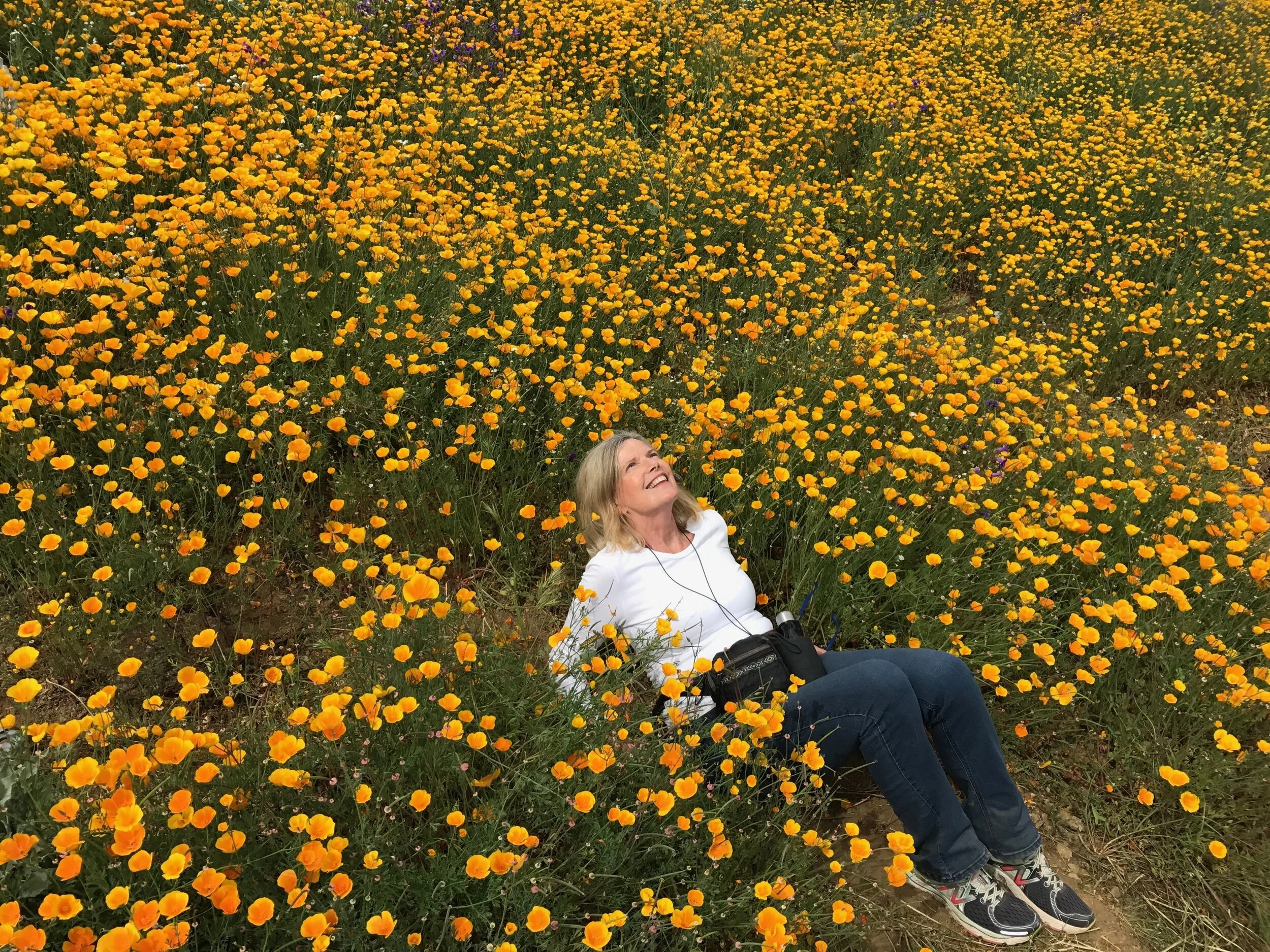 My beautiful mom in a bed of poppies <3