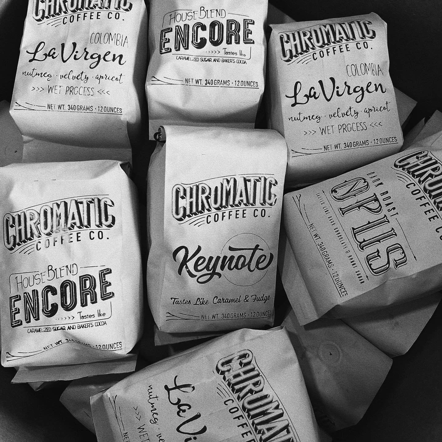 NEW COFFEE ALERT! Freshly roasted bags from @chromaticcoffee at the shop! Limited bags. Here until we sell out.
