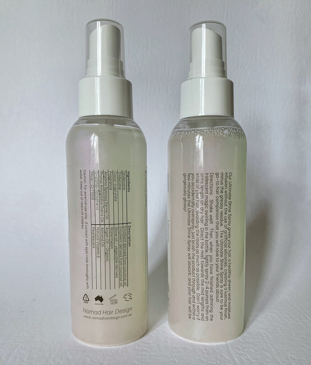 The BEST silicone-free shine spray on the market! Won't leave your hair  feeling greasy or heavy. — NOMAD Hair Design