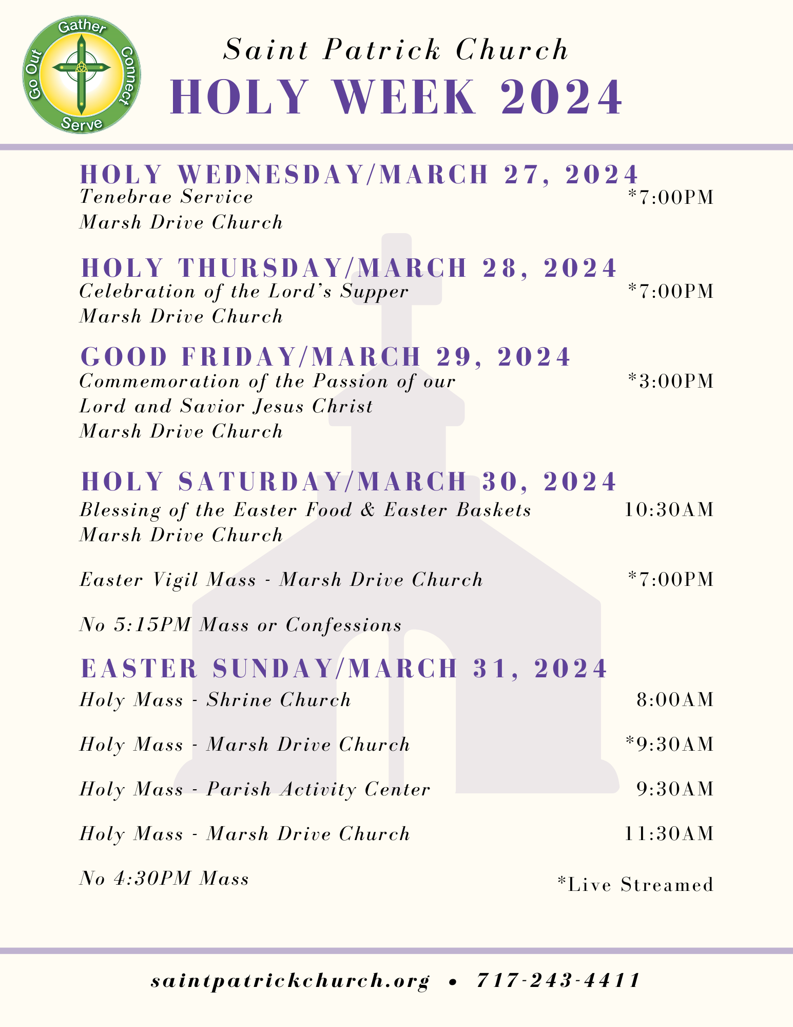 Annunciation Catholic Church Easter Mass Schedule