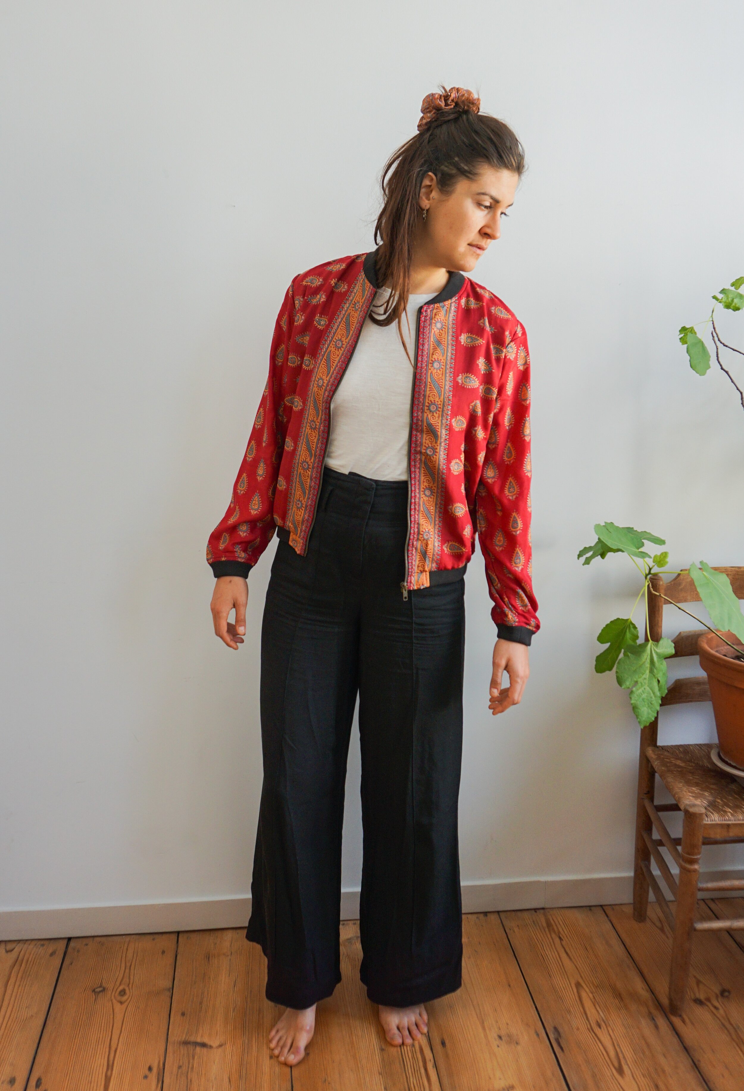 bright red bomber jacket