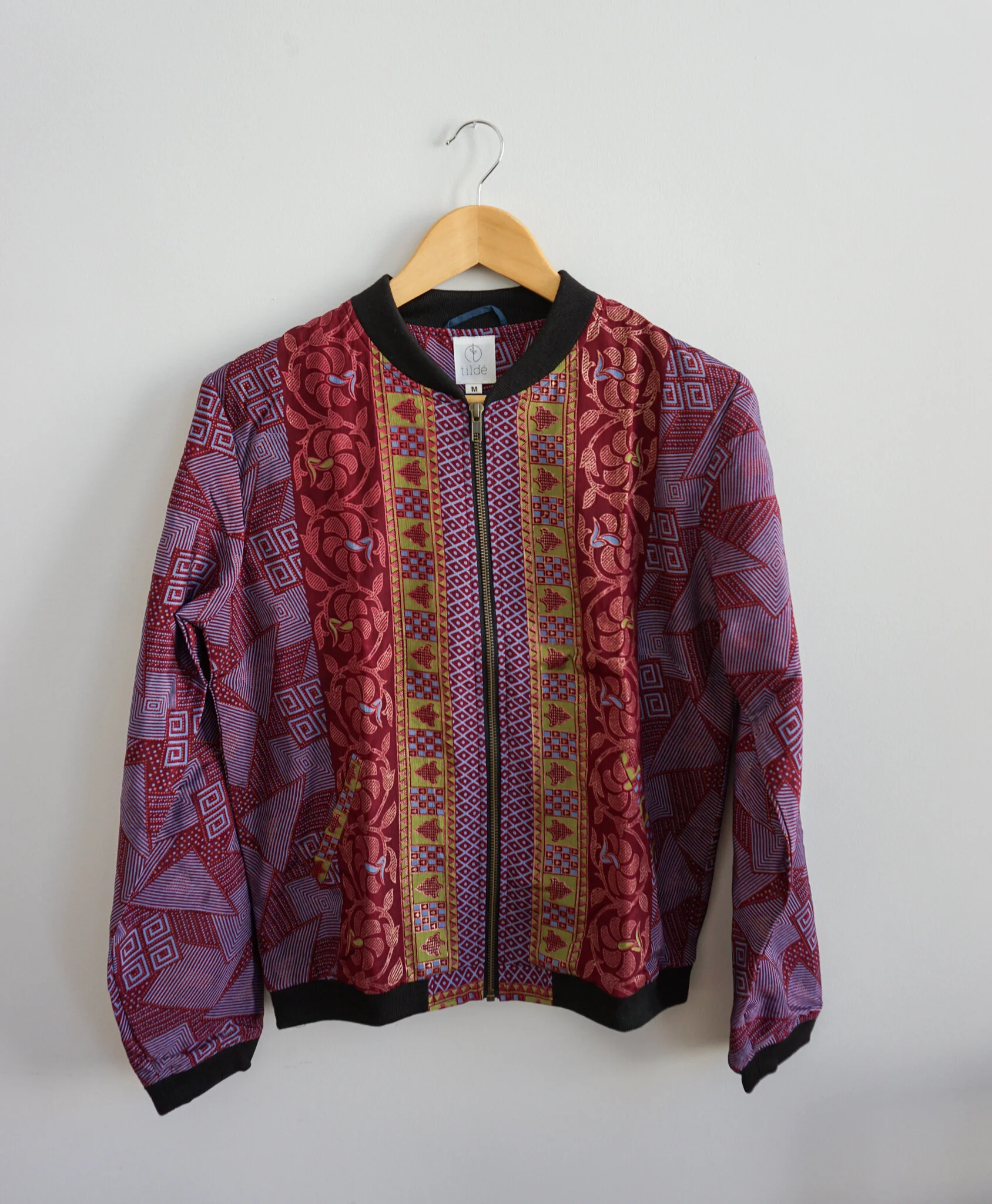 Classic bomber jacket dark red mauve 