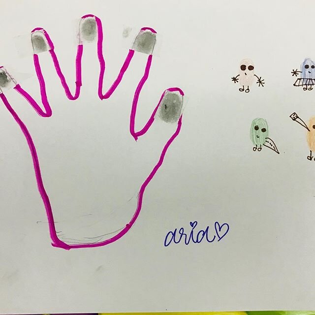 Sharing with you some highlights from Biblio-TECH: Virtual Book Club on The Haunted Library. 
During our fourth meet up, the kids took on the role of detectives and explored their very own fingerprints!

Fingerprints are used by detectives to find ou