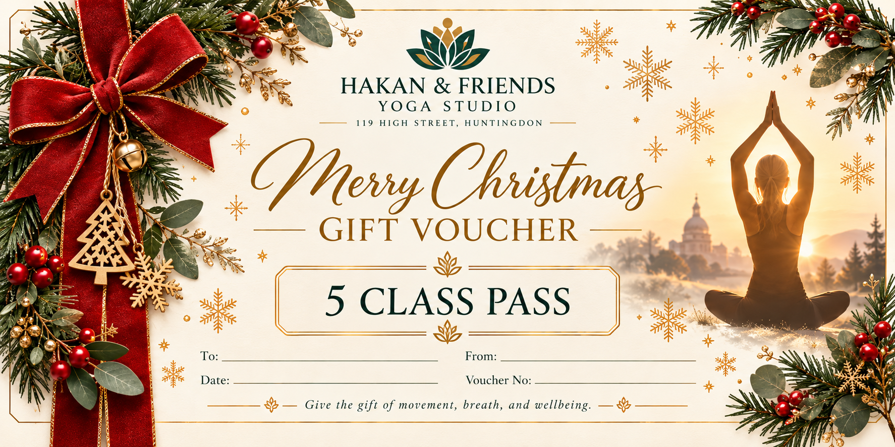 Christmas Gift Voucher – 5 Class Pass £65