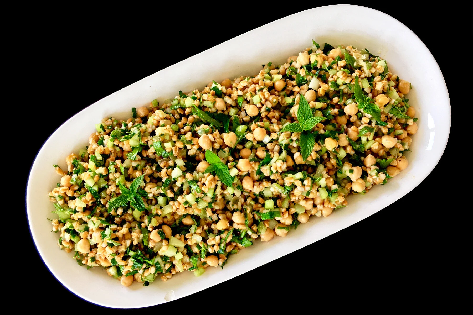 Fresh Farro + Chickpea Salad