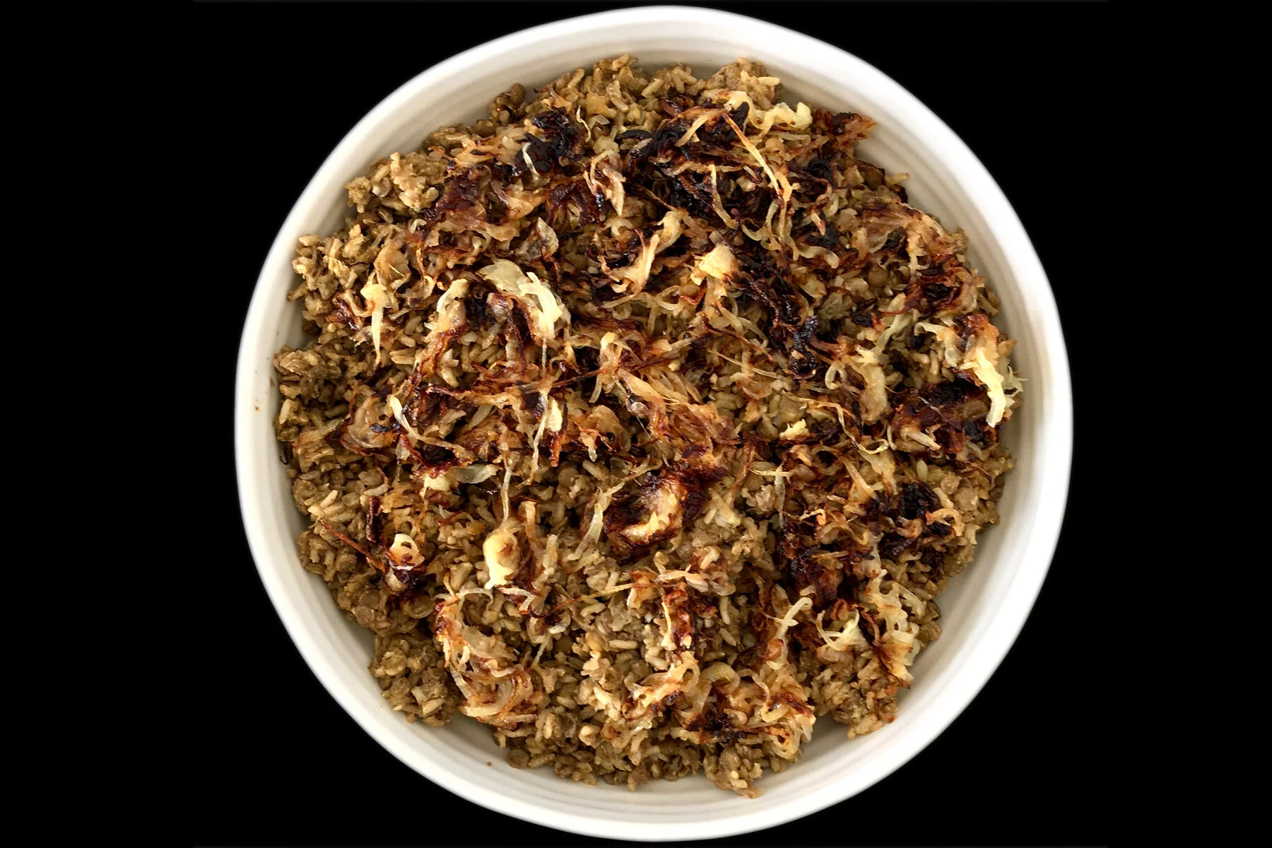 Mujaddara - Lentils, Rice + Caramelized Onions