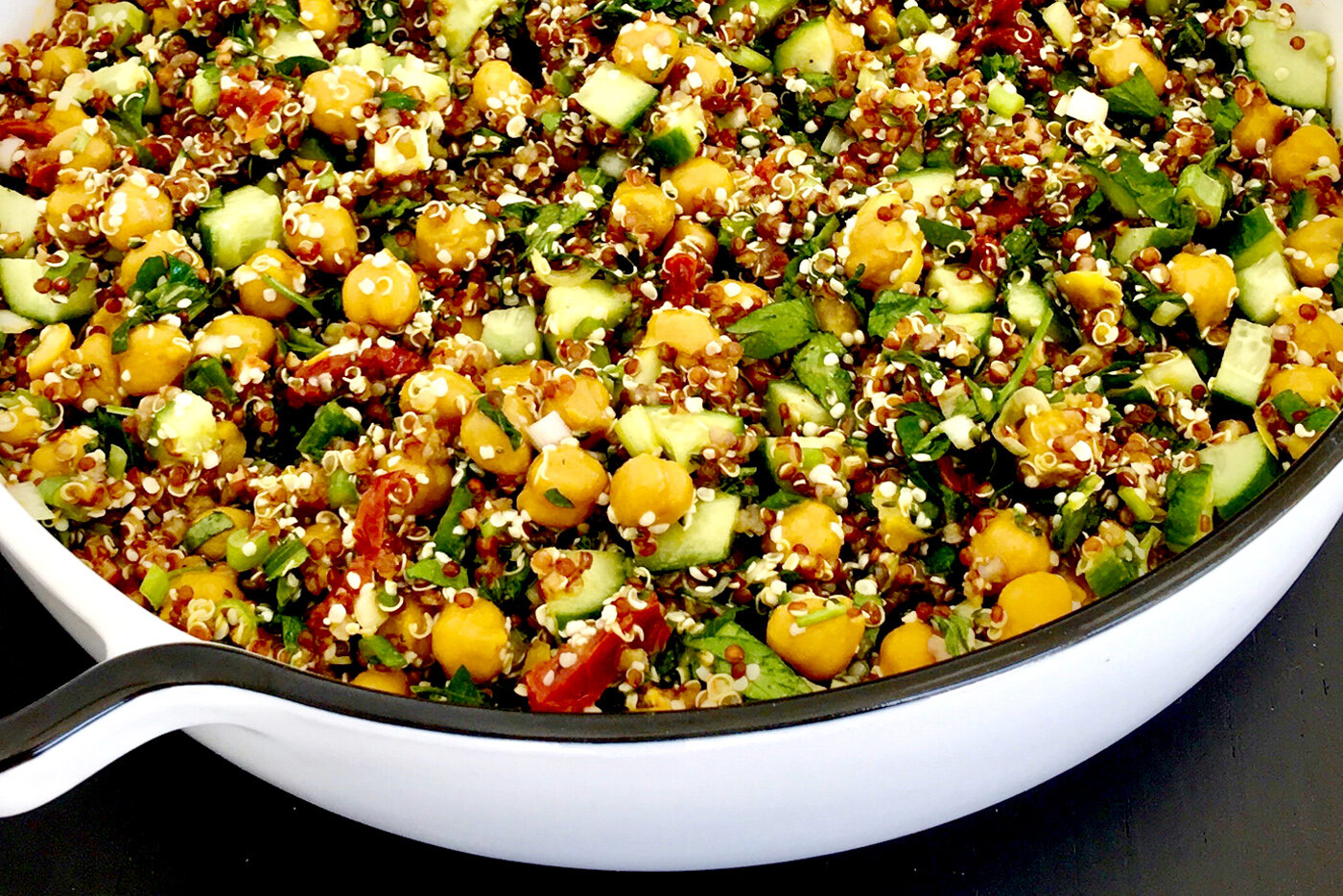 Mediterranean Quinoa + Chickpea Salad