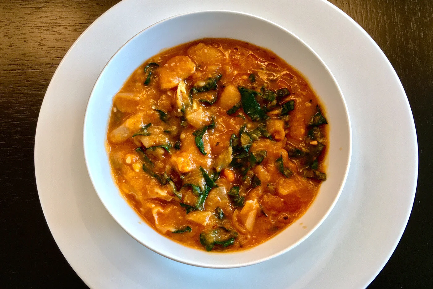 White Bean, Farro + Kale Soup