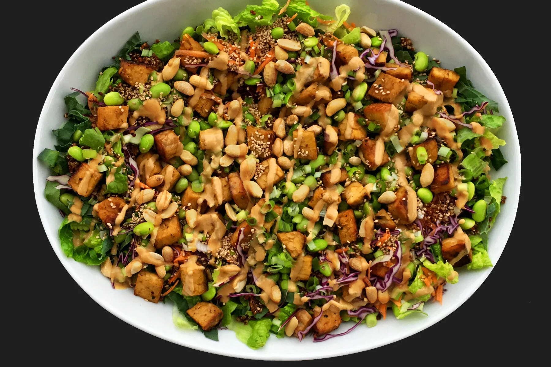 Thai Tempeh + Quinoa Salad + Peanut Sauce