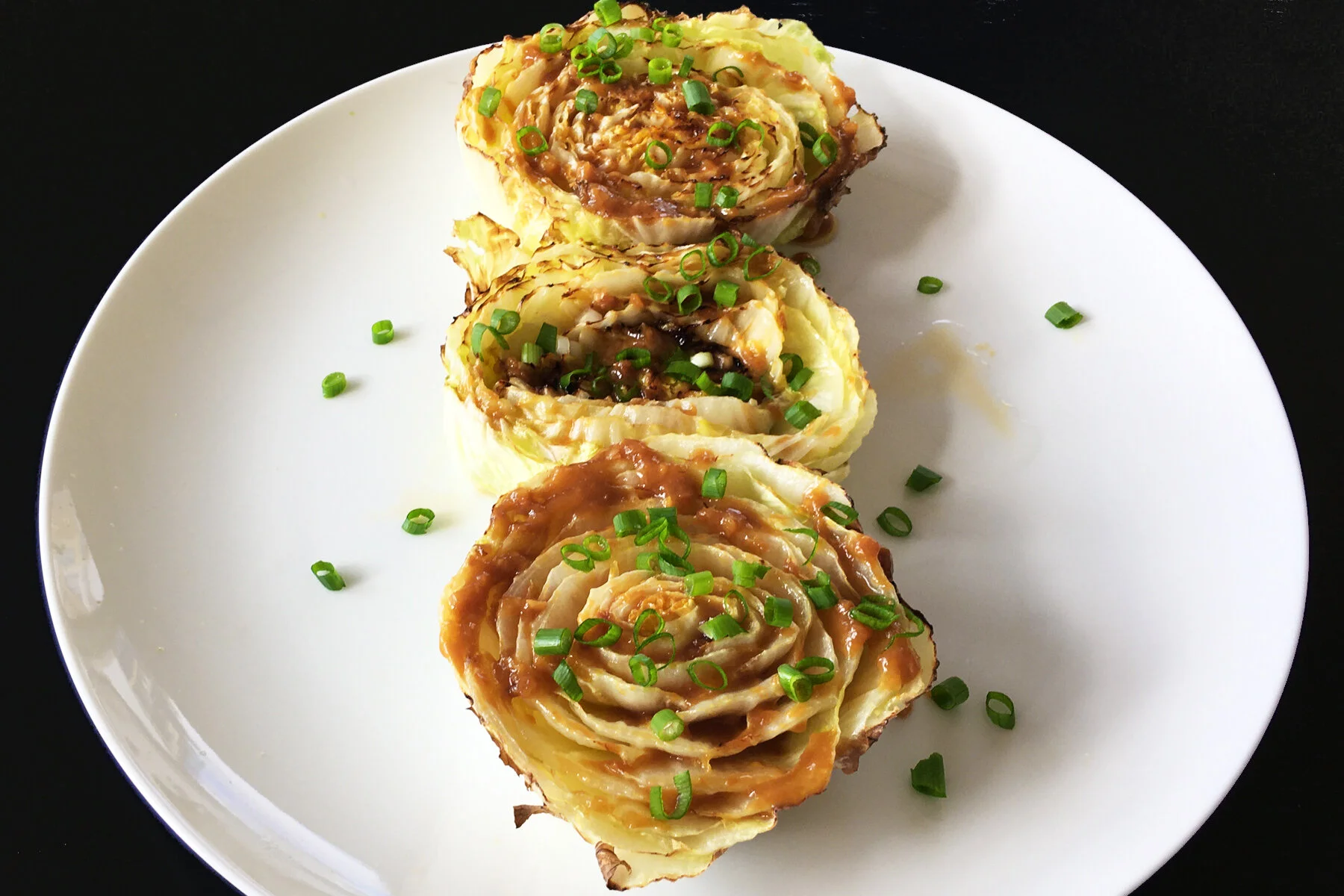Cabbage "Steaks" + Miso Sauce