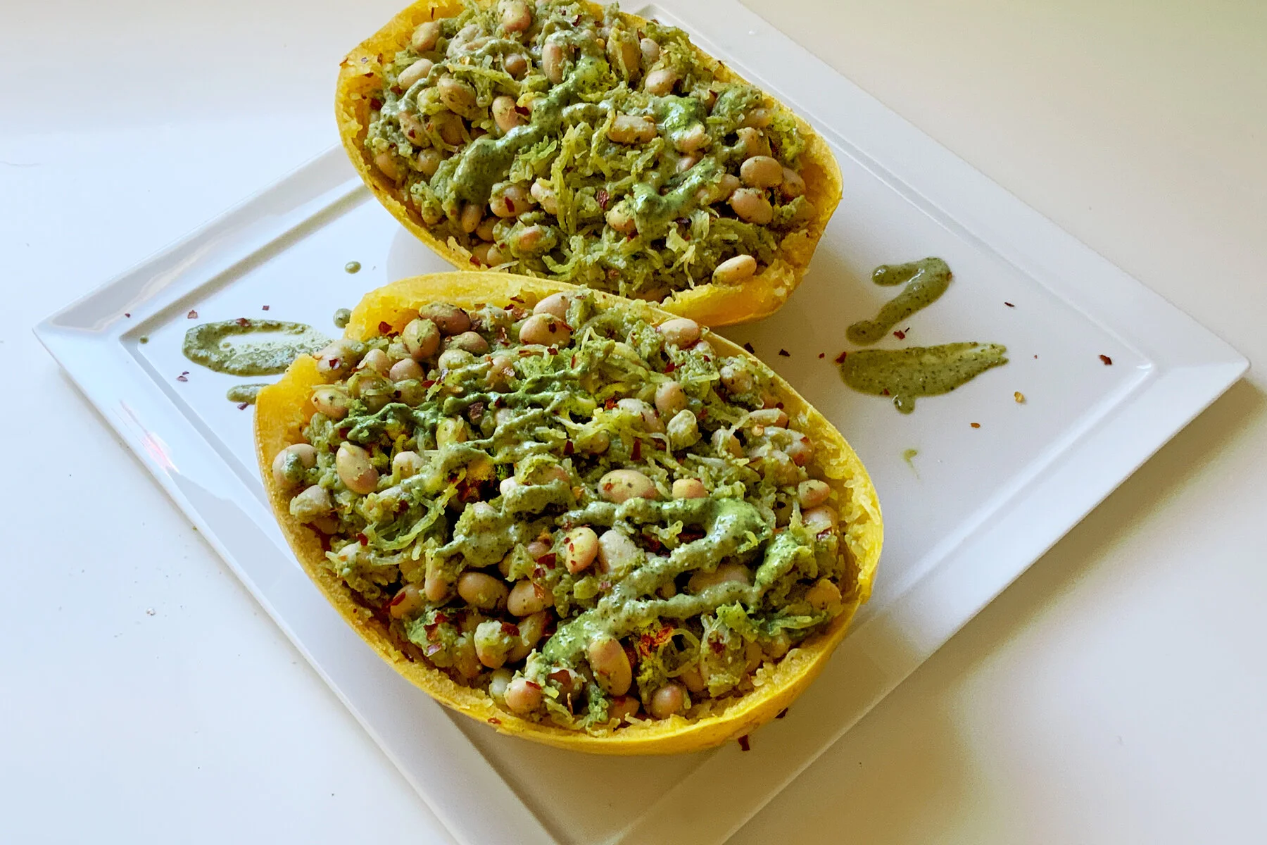 Spaghetti Squash + White Beans