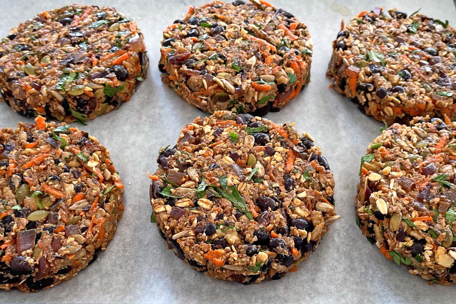 Mixed Veg + Black Bean Burgers