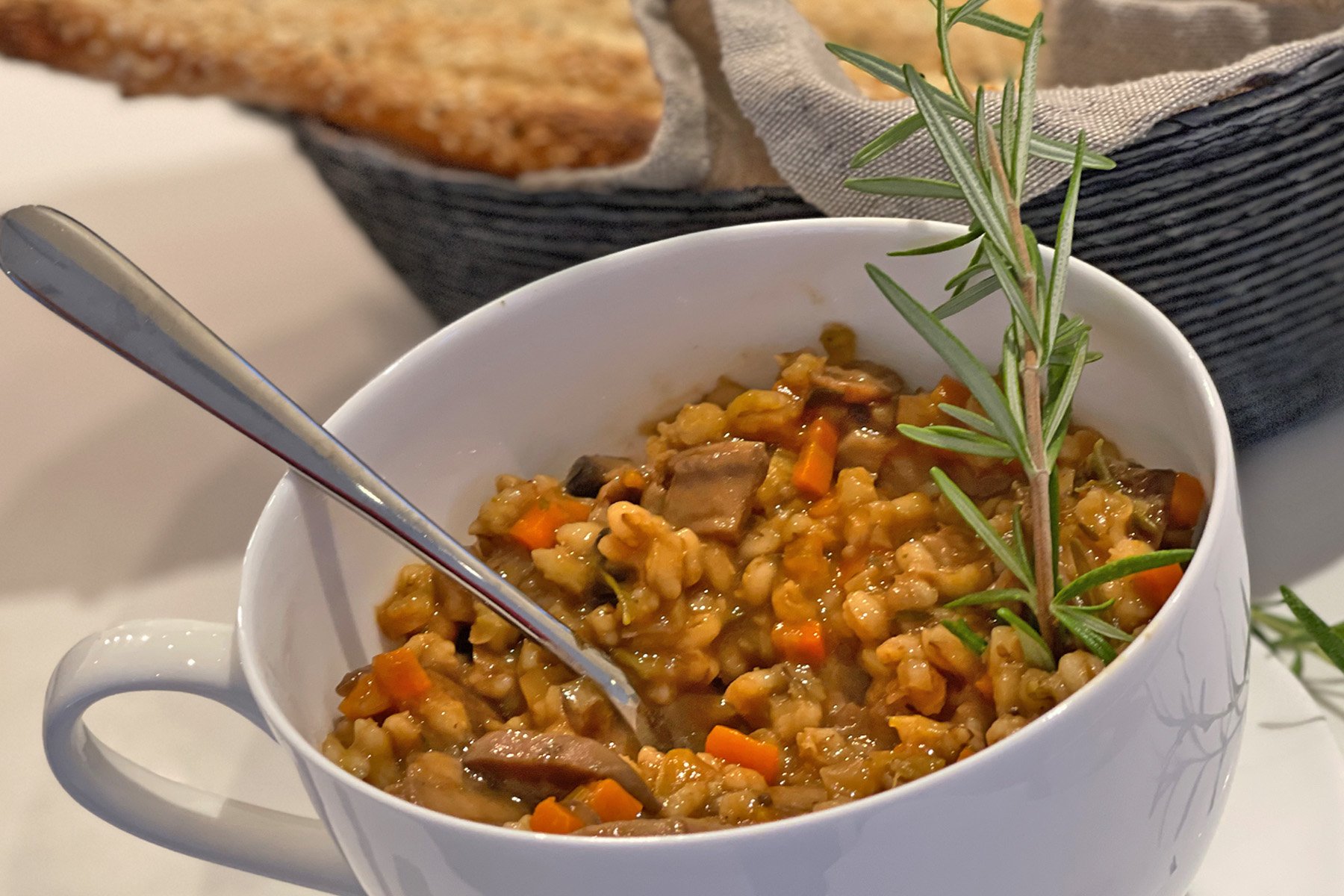 Hearty Barley + Mushroom Soup