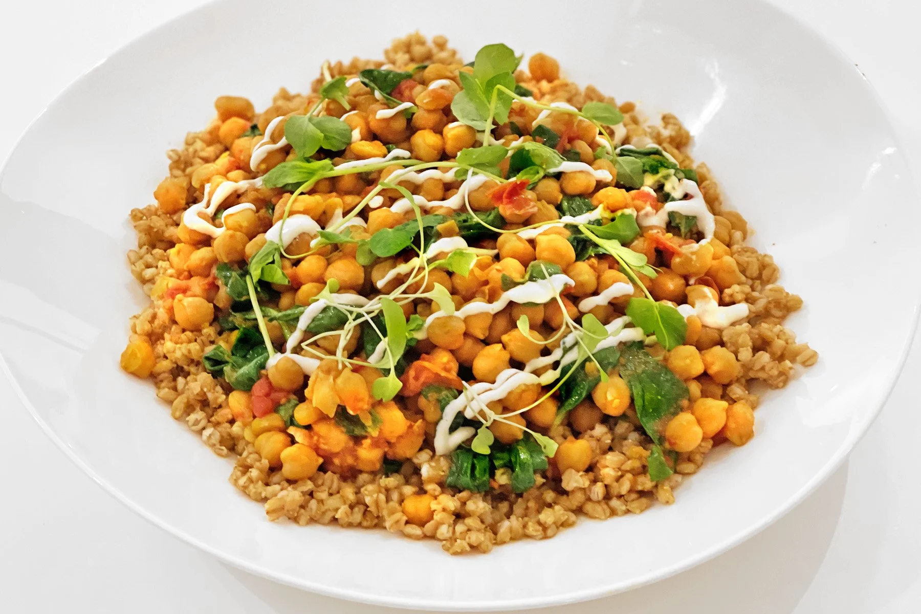 Instant Pot Chickpea + Tomatoes + Tahini Sauce