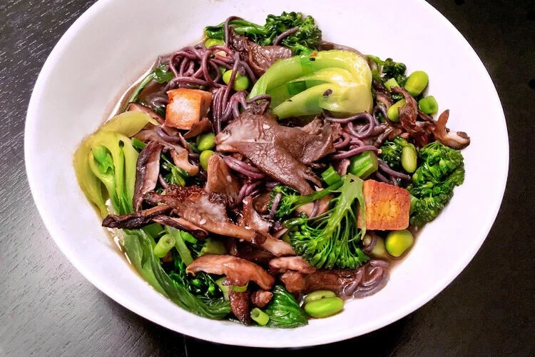 Tofu Mushroom Noodle Soup