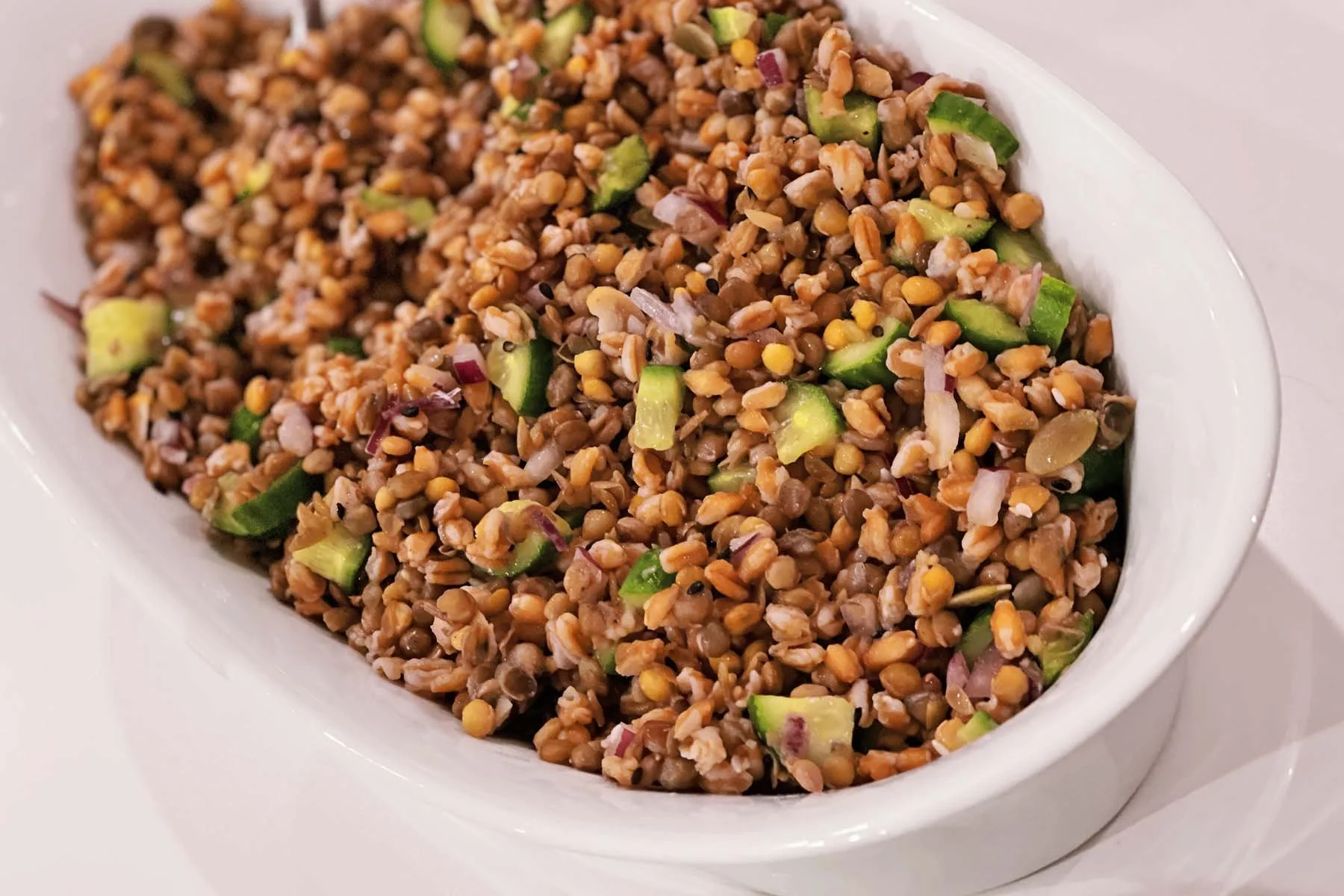 5-minute Farro + Lentil Salad