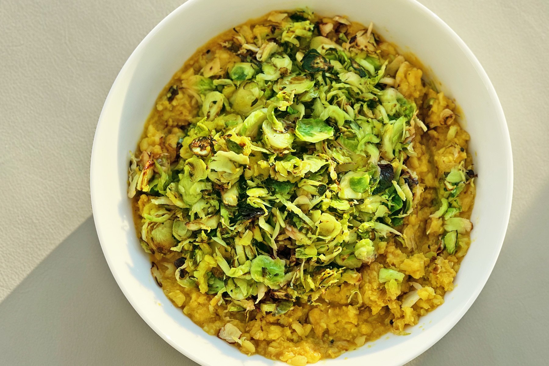 Brussels Mustardy Stir Fry